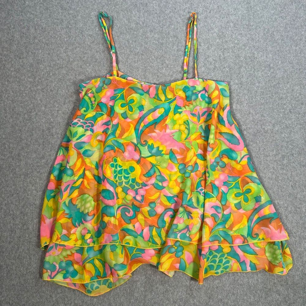 Show Me Your Mumu Missy Tank Top Women's Medium Twiggy Tulips Spaghetti Strap